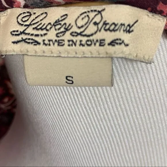 Lucky brand floral semi sheer boho top blouse - Picture 6 of 6